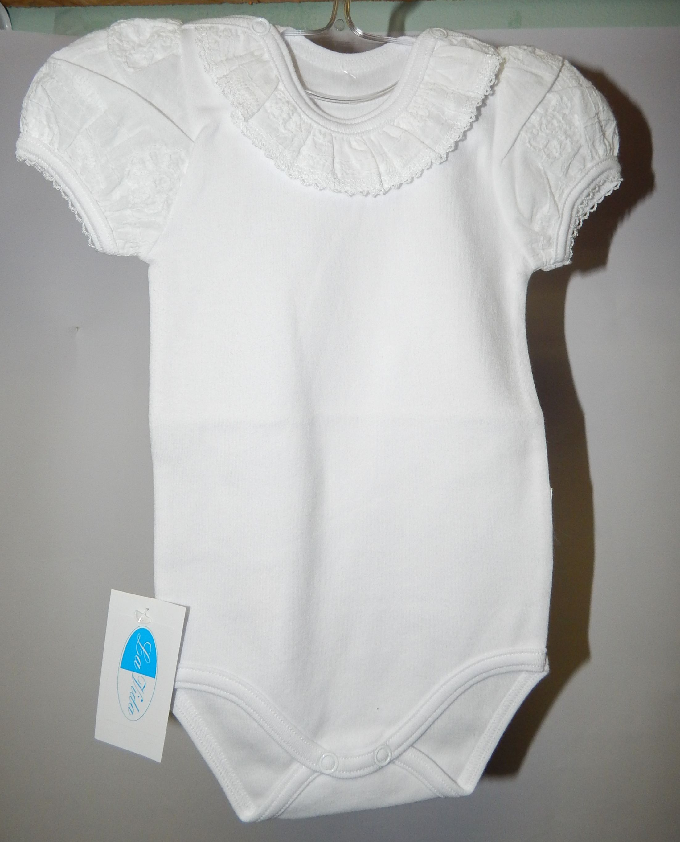 Body krátky rukáv RB 735 white biela slávnostné Magda 92 5664