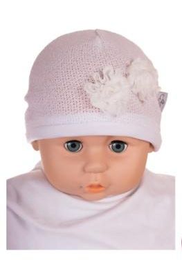 Čiapka Cr-Cz073 Mini ružičky white biela 36 38 40 42 3935
