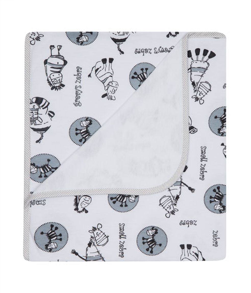 072 75x90 bavlna potlač zebra grey šedá deka 4258