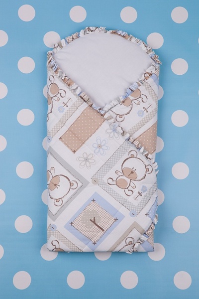 Zavinovačka kokos 80x80 potlač volánik modrá 440