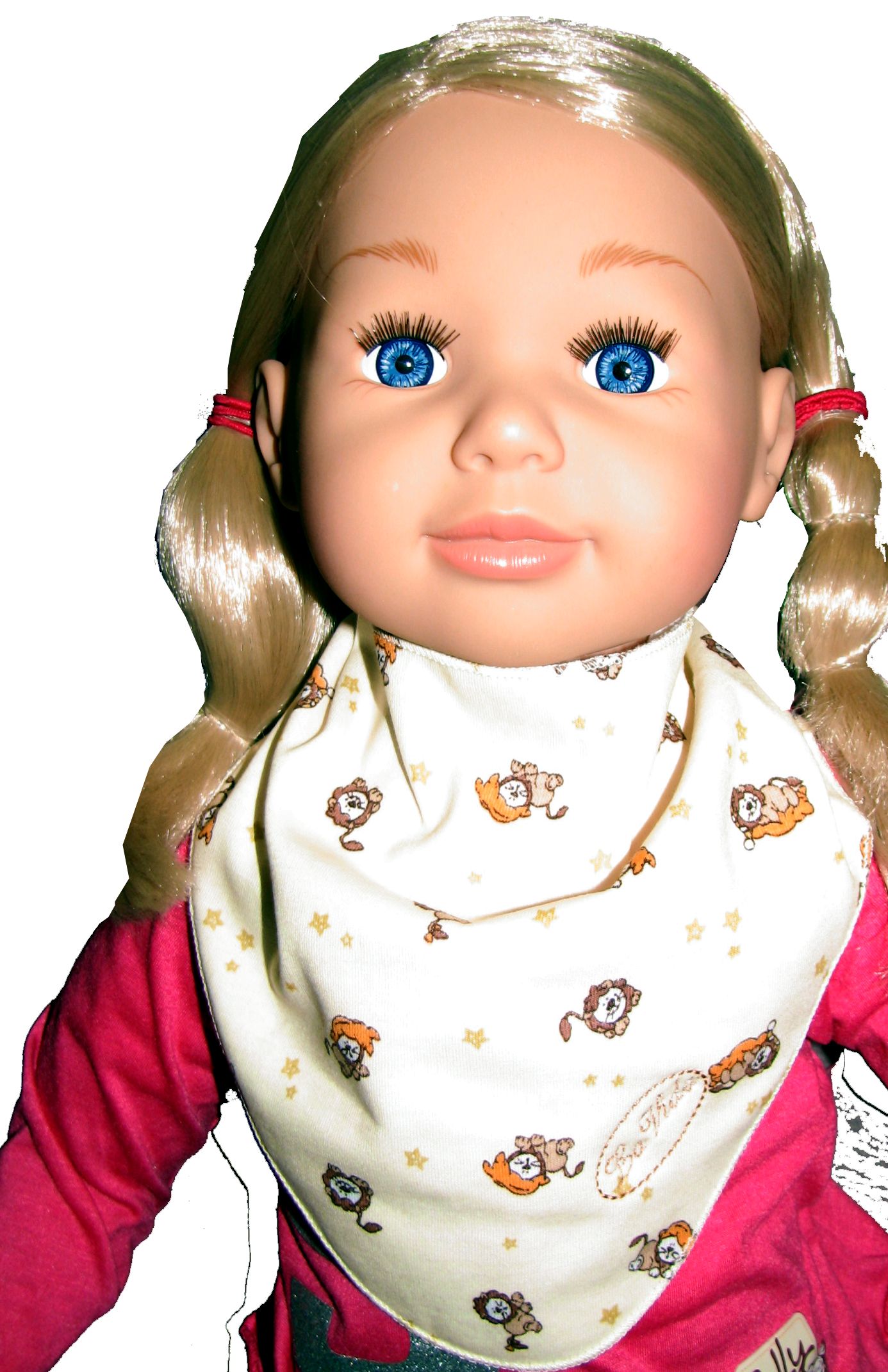 Podbradník šatka suchý zips potlač beige béžová 4440