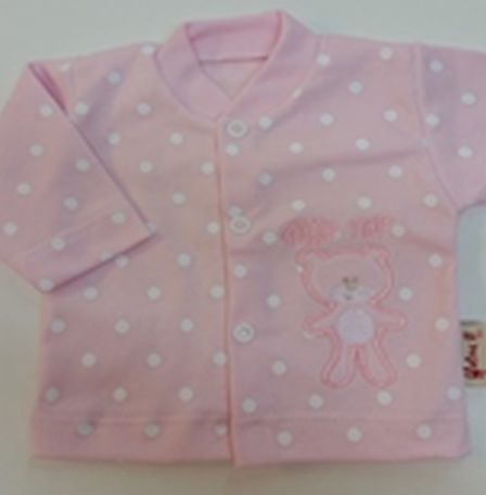 Kabátik HX výšivka pink ružová bodka 56 4494