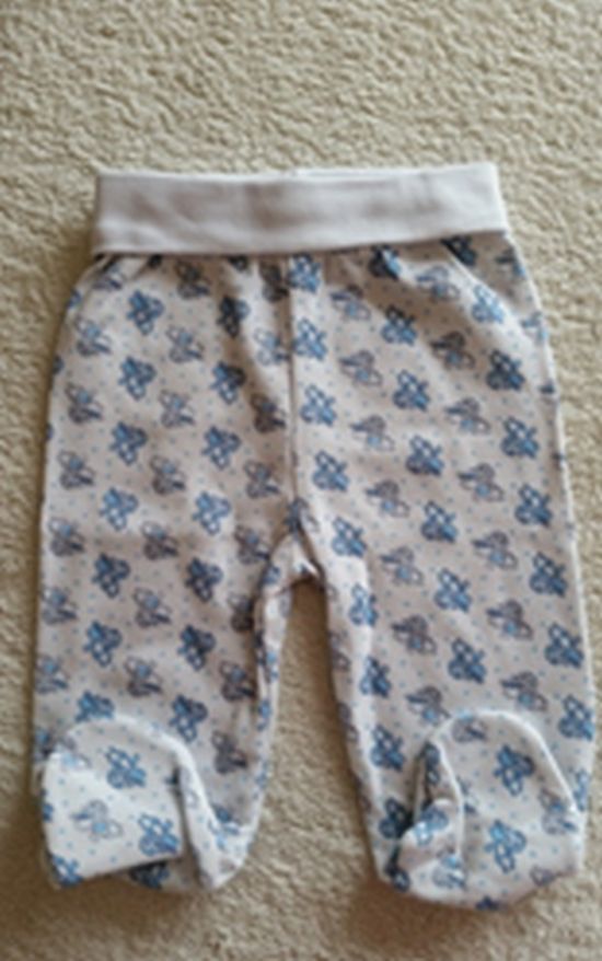 Polodupačky HX potlač white biela modrý vzor 62 4566