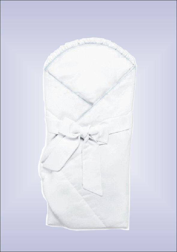 Zavinovačka kokos 75x80 šnúrky Krst saténová biela na krst 462