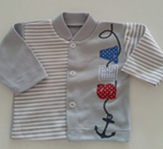 Kabátik HX potlač grey šedá pásik kotva 62 4634