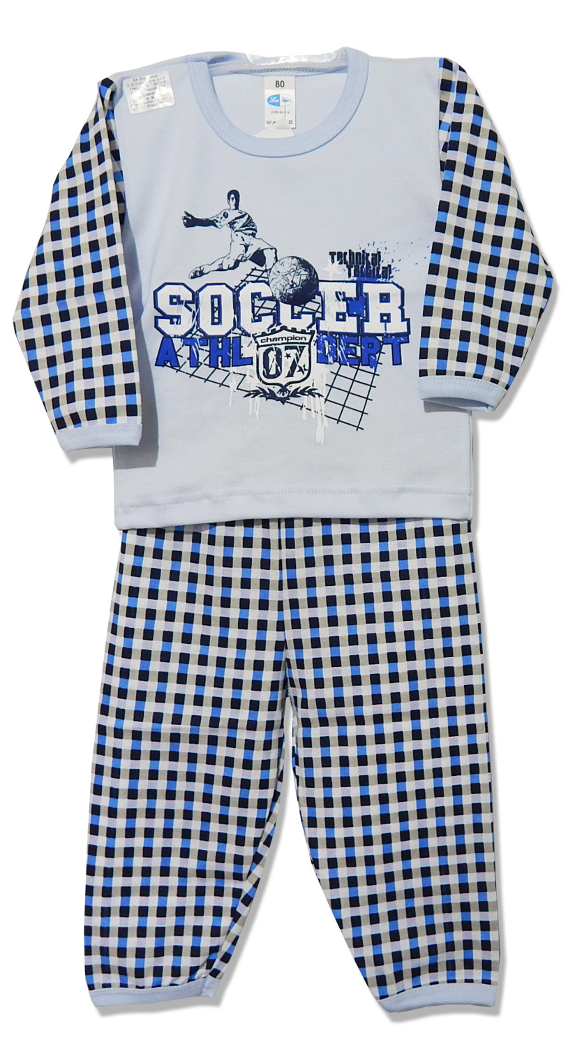 Pyžamo dlhý rukáv HX sieťotlač blue modrá 104 4711