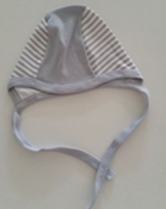 Čiapka viazanie potlač kojenecká grey šedá pásik veľ. 34-36 4786