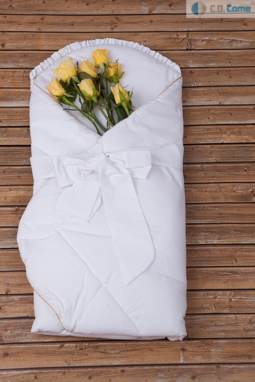 Zavinovačka kokos 75x80 šnúrky Krst white biela bíla na krst 4928