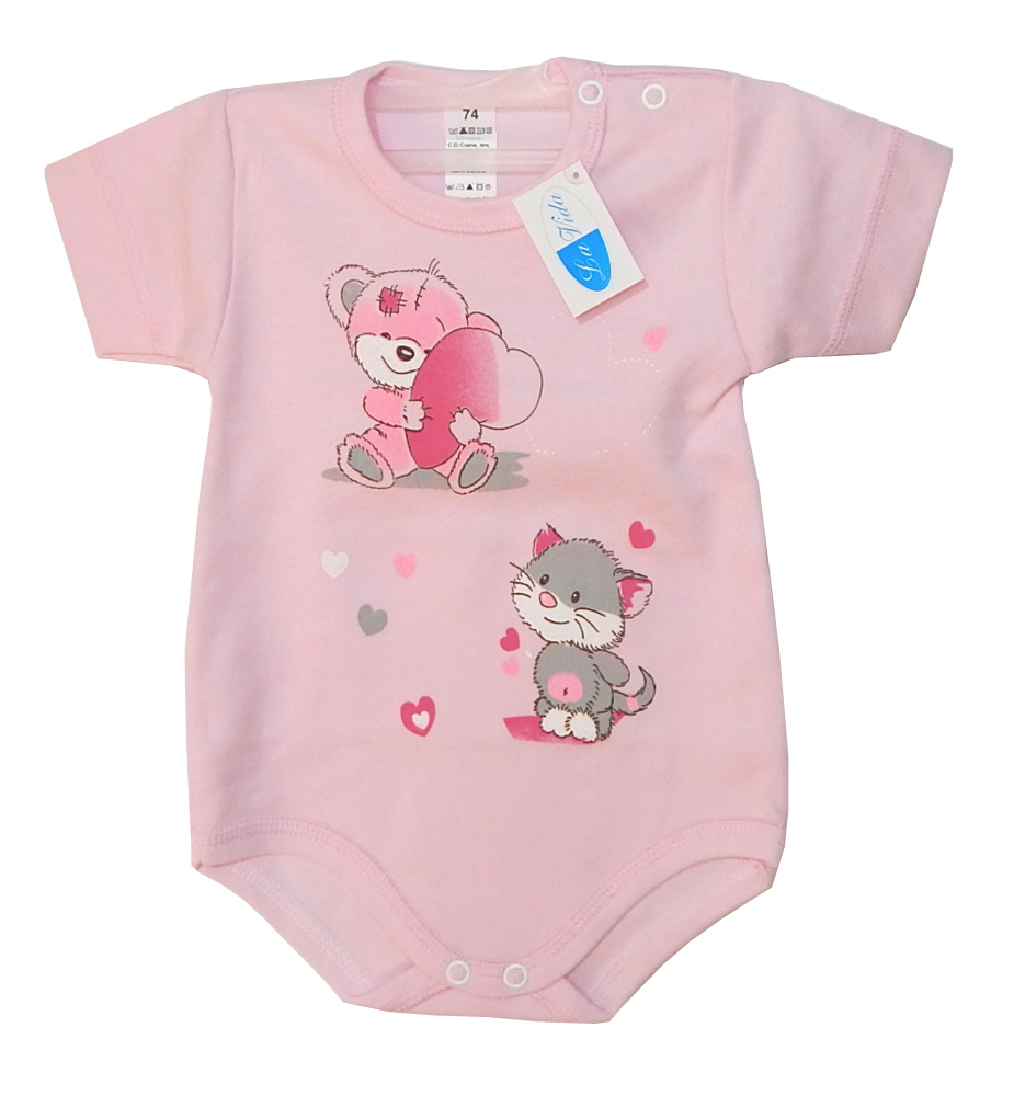 Body krátky rukáv HX potlač pink ružová 56 4963