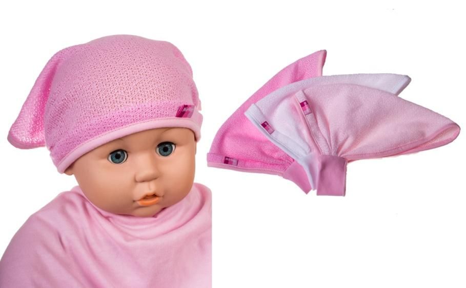 Čiapka L-Cz540 pink ružová white biela 44 46 48 50 5407