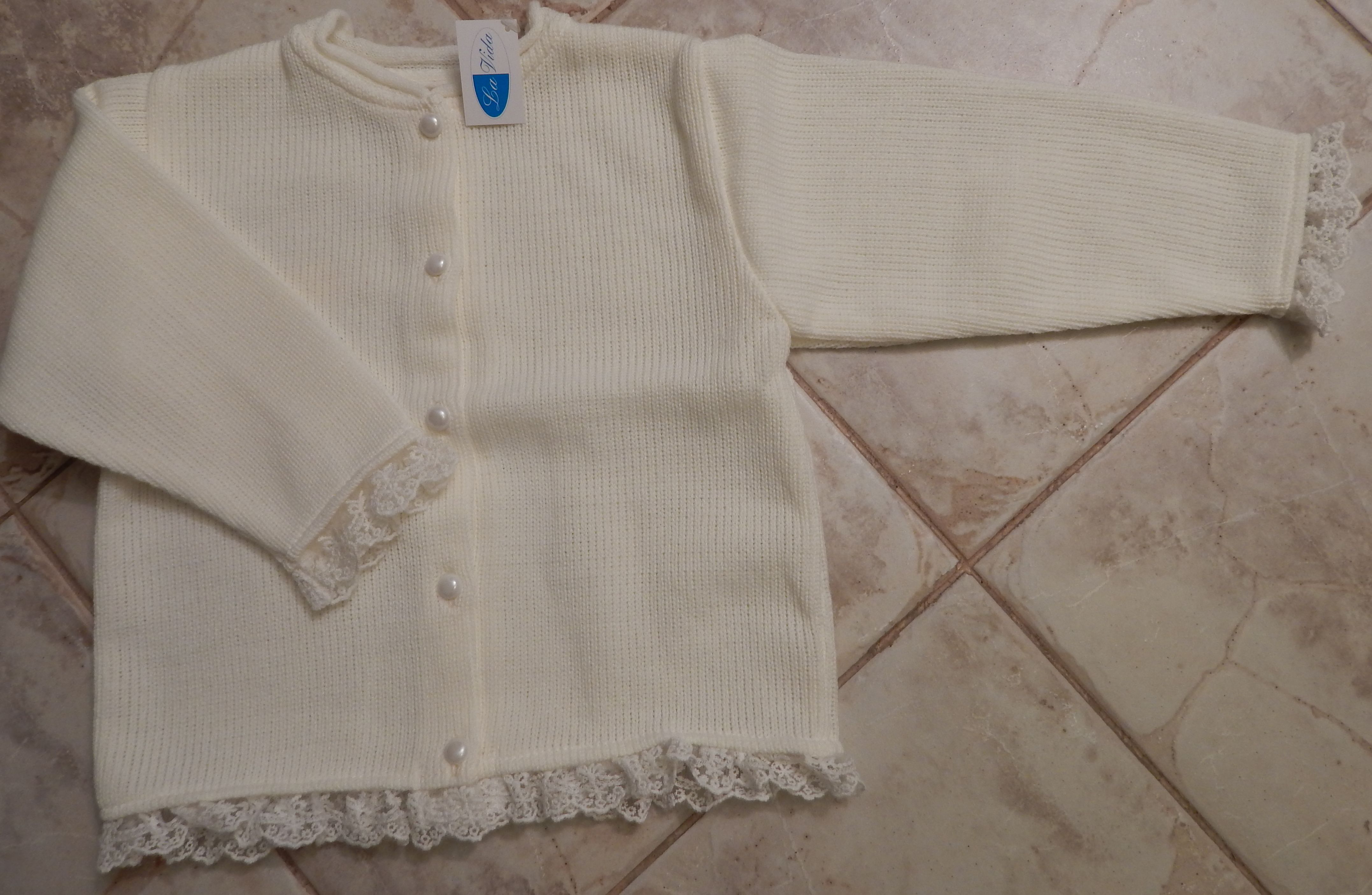 Svetrík JM 517 white biela krajka 146 5823