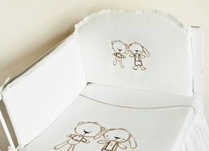 Ochranné hniezdo 180x40 vyšívané Sladké sníčky ecru s hnedou výš 5969