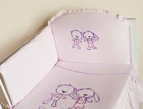 Ochranné hniezdo 180x40 vyšívané Sladké sníčky ružová s fialovou 5985