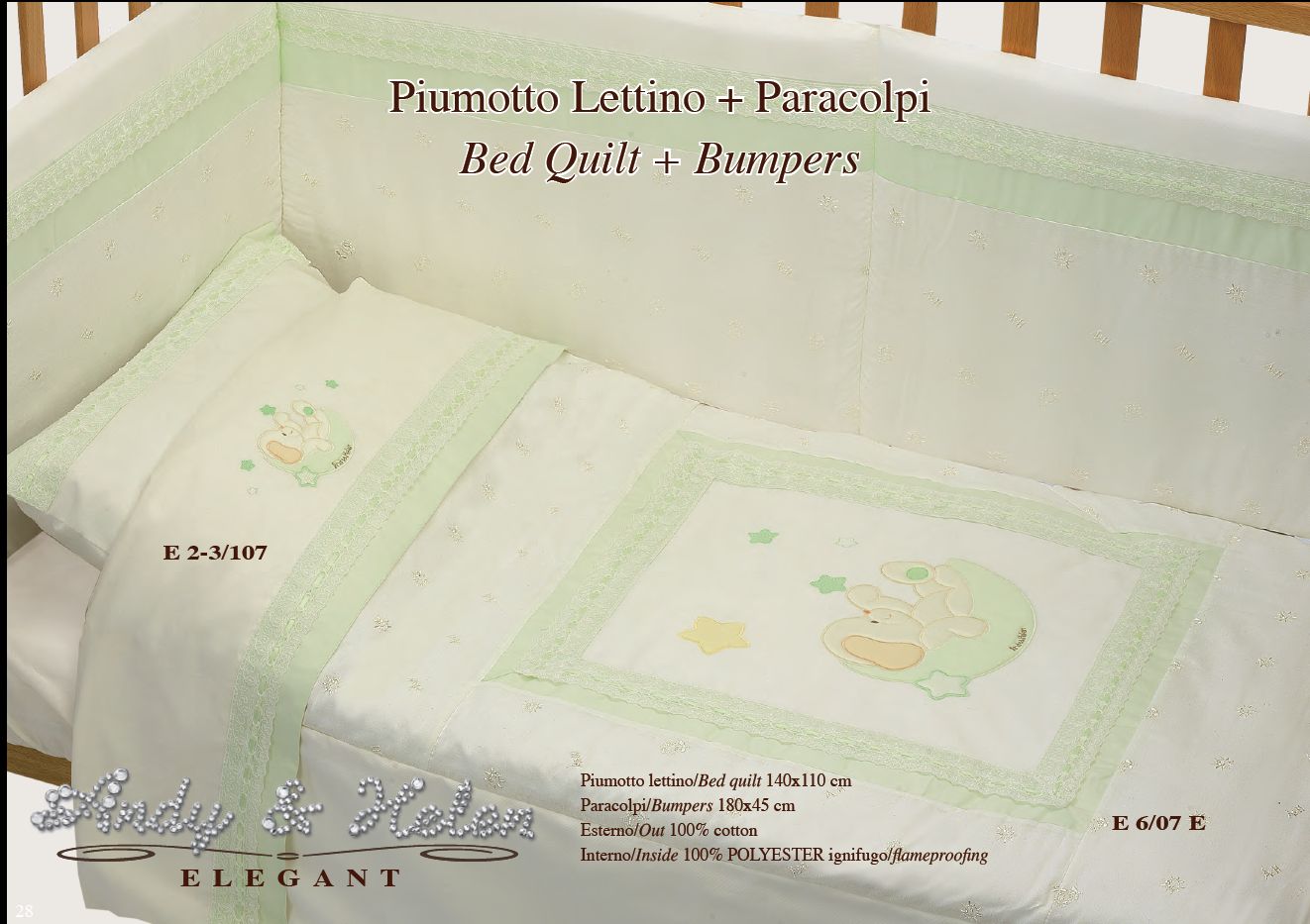 E6/07Eelegant 100x135 35x50 180x40 green zelená 4D post. súprava 6213