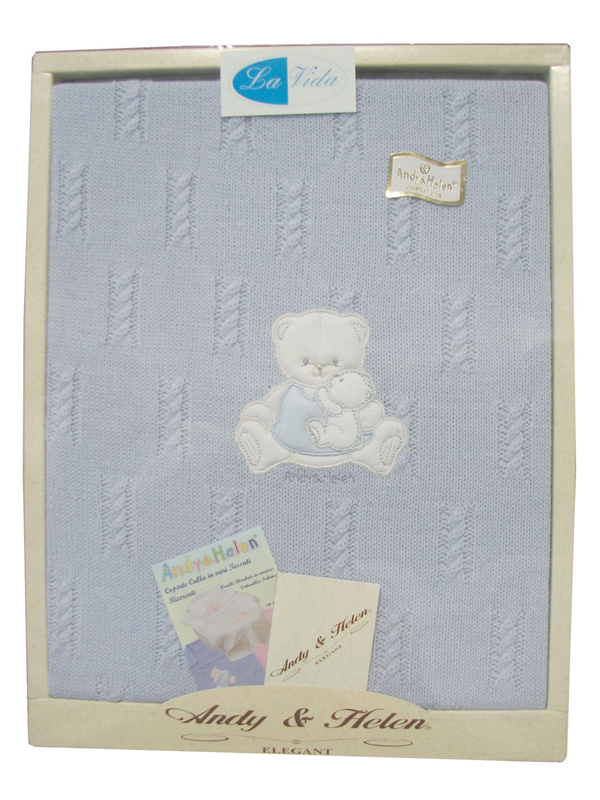 561 80x70 blue modrá pletená deka 6365