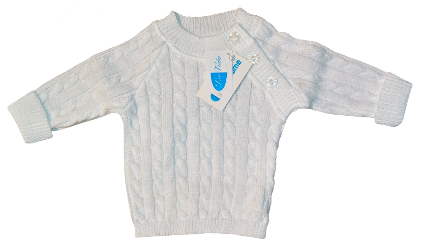 Svetrík JN 02K pletený white biela Baby 56 637