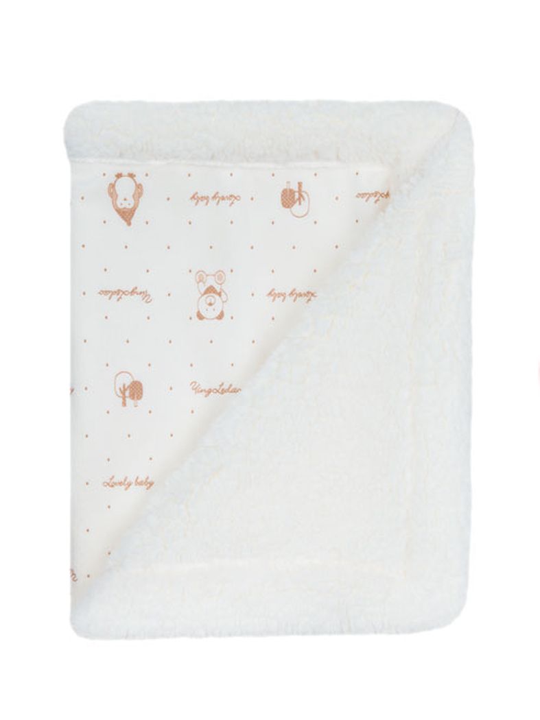 628 75x90 velur potlač + baranček beige béžová deka 6433