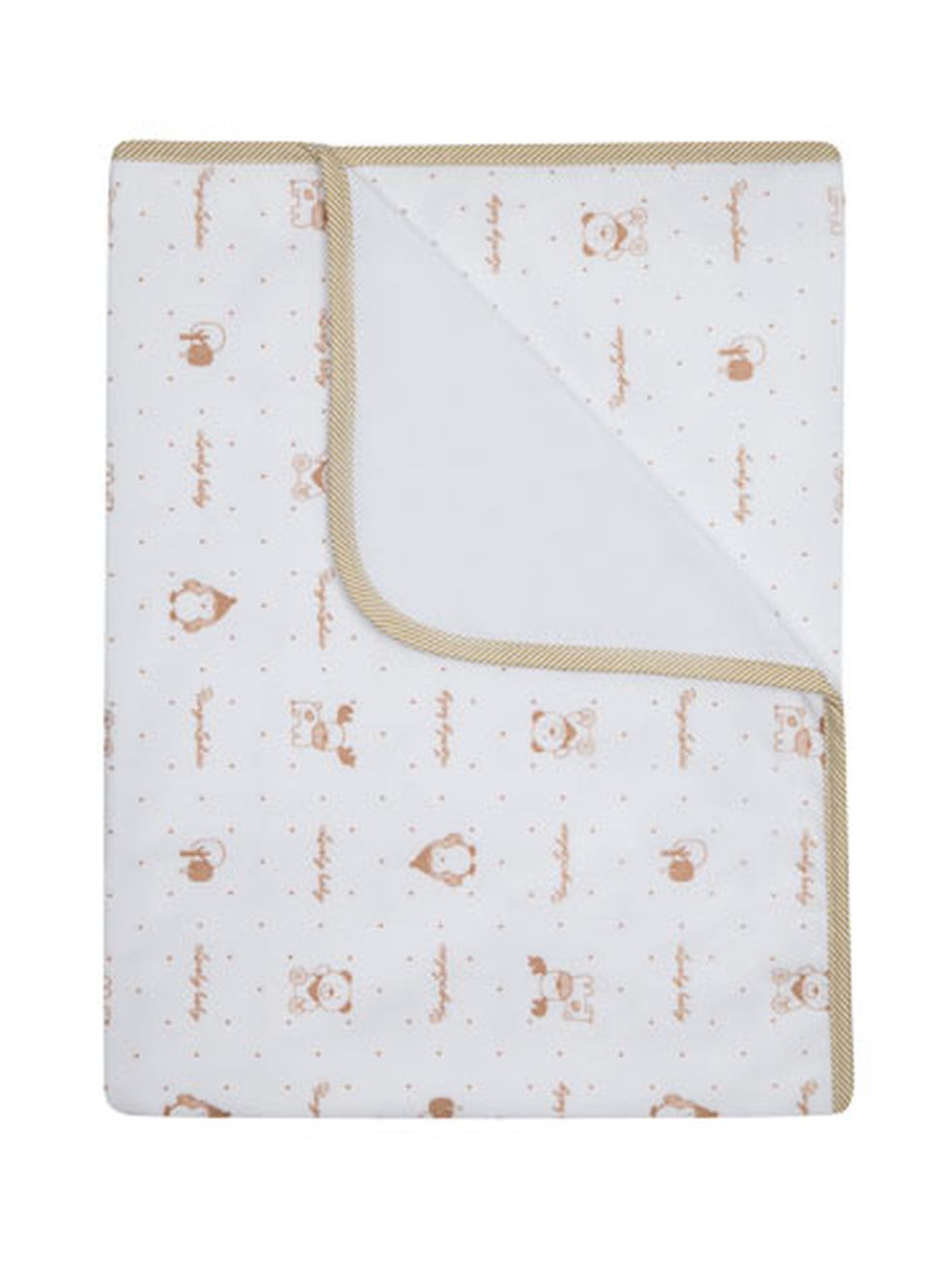 648 80x90 velur potlač - bavlna white biela deka 6450