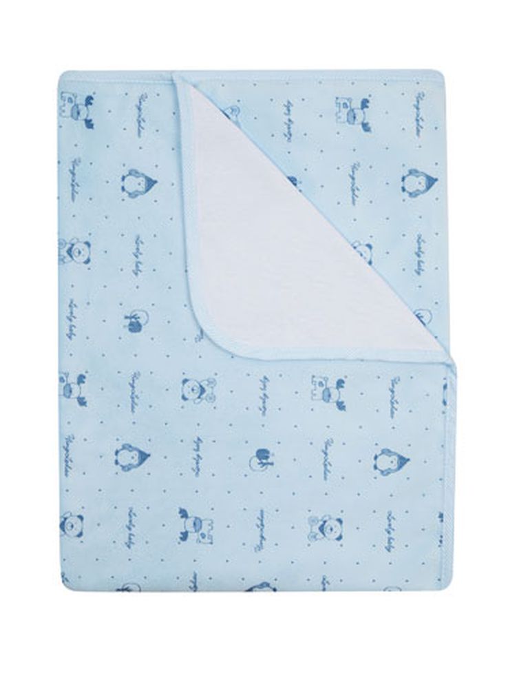 648 80x90 velur potlač - bavlna blue modrá deka 6454