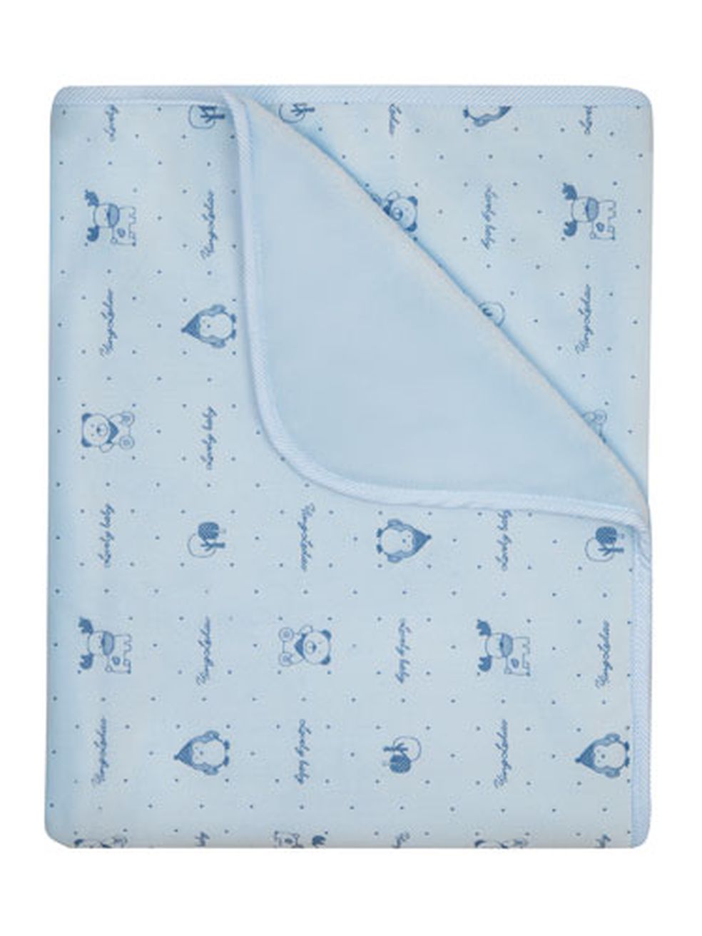 649 80x90 velur potlač - microplyš blue modrá deka 6455