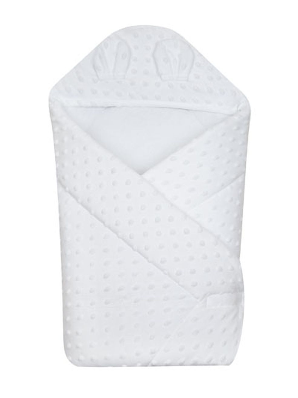 Zavinovačka kapucňa 75x80 631 topitos biela bíla s uškami 6463