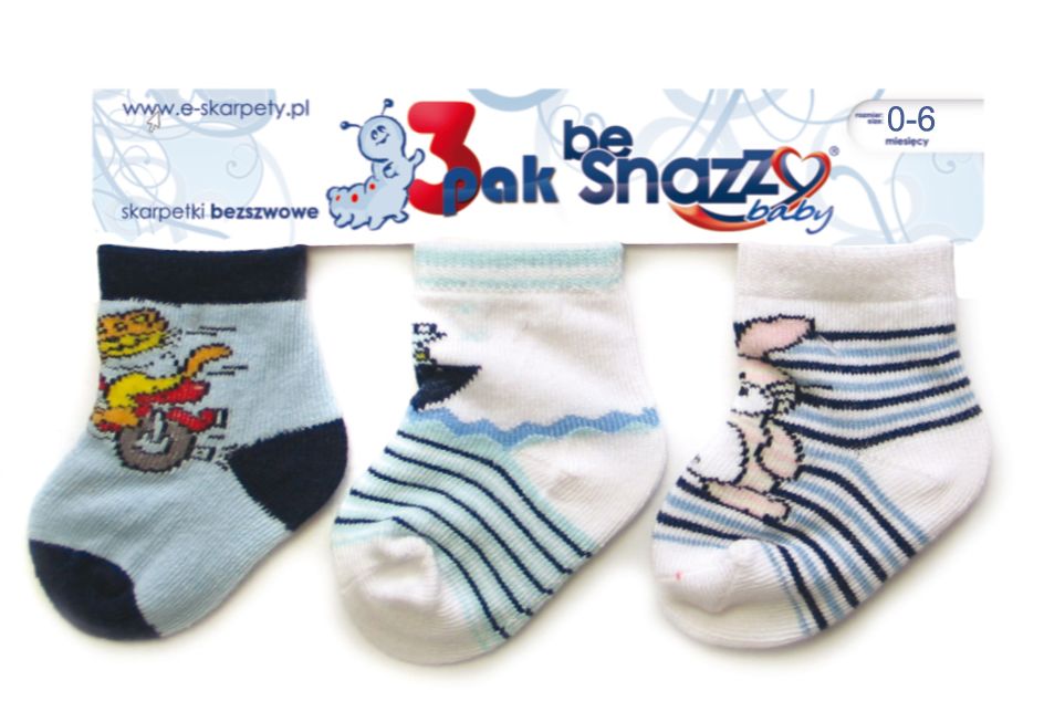 Ponožky bavlnené bezošvé farebné 3-PAK/A S 9-10 chlapec 6583