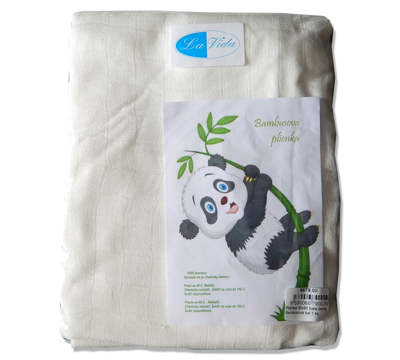 Plienka 90x90 biela tkaná Bambusová bal 1 ks 6679