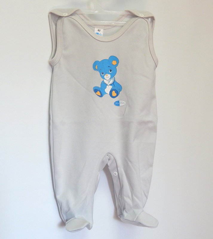 Dupačky bavlna sieťotlač grey šedá 62 6741