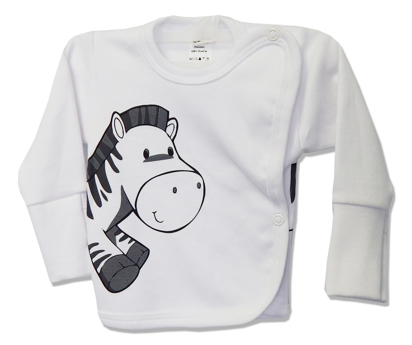 Košielka rukavičky HX potlač white biela zebra 68 6932