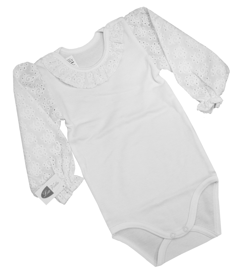Body dlhý rukáv RB 735 white biela slávnostné Magda 86 7011