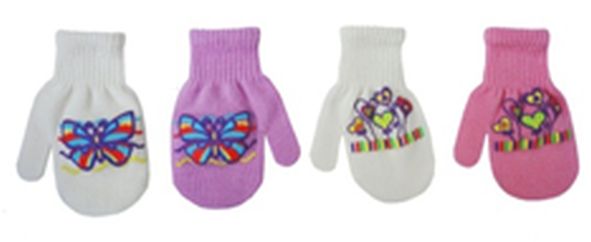 Rukavičky palčiaky R-124 DB mix farieb 13,14 cm 7144