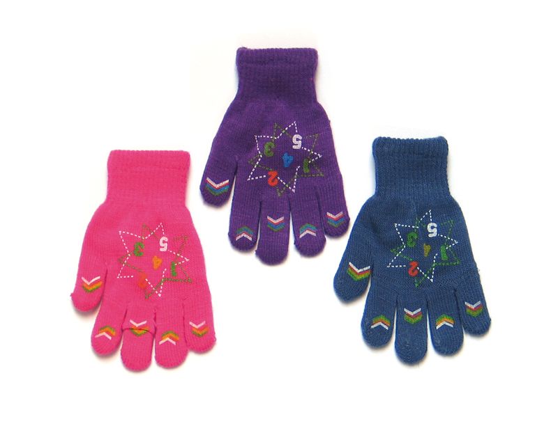 Rukavičky 5 prstové R-015 DB mix farieb 13,15 cm 7154