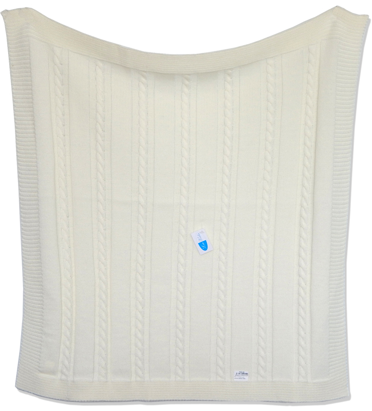 Pled 10 80x90 ivory maslová pletená deka 7249