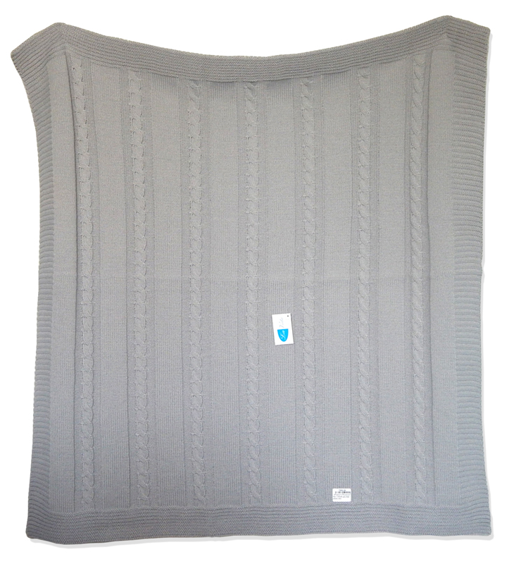 Pled 10 80x90 grey šedá pletená deka 7250