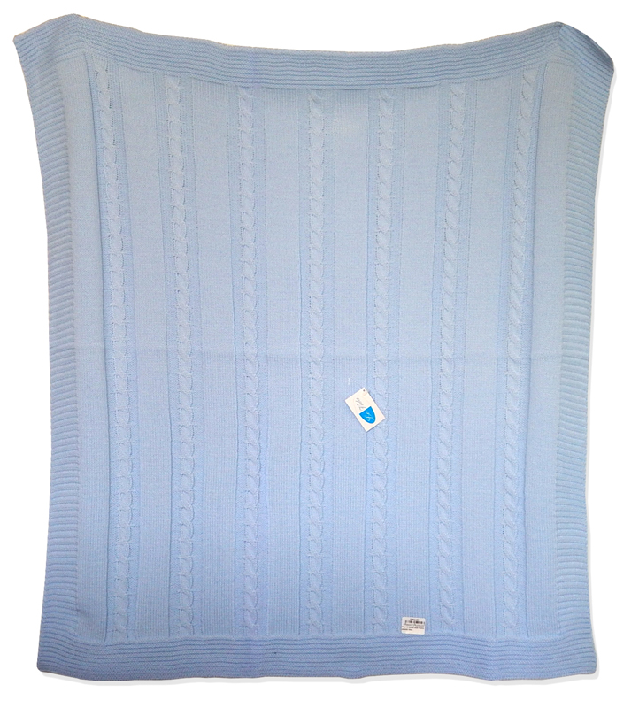 Pled 10 80x90 blue modrá pletená deka 7252