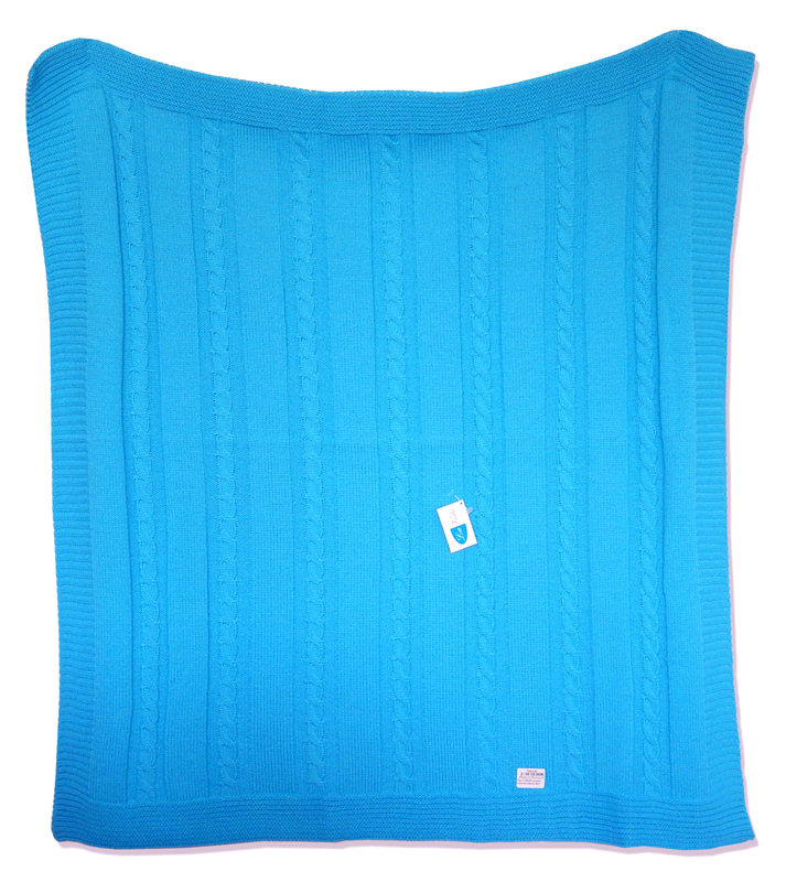 Pled 10 80x90 turquose tyrkysová pletená deka 7253