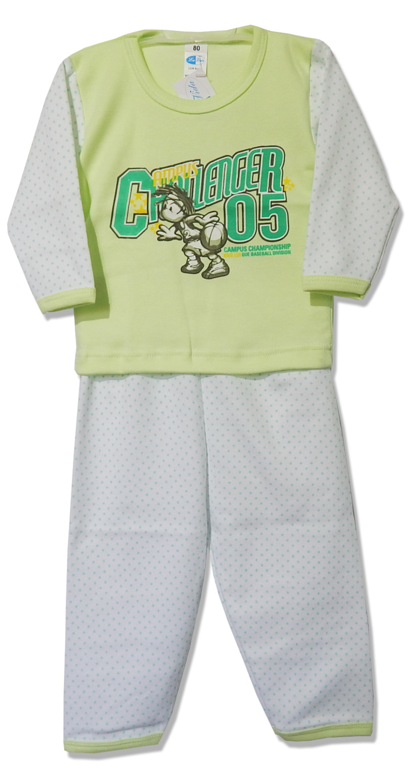 Pyžamo dlhý rukáv HX sieťotlač green zelená 80 7267