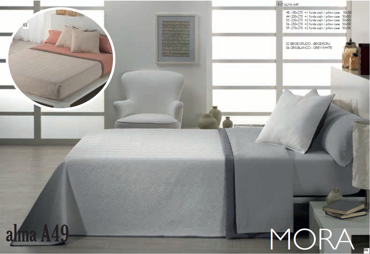 A48 Alma 230x270 + 2x 50x50 02 beige ecru béžová 7471