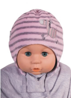 Čiapka WJ-Cz152 viazanie Zebra pink ružová 36 38 40 42 44 7526