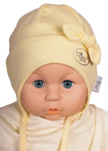 Čiapka WJ-Cz145 viazanie Mašlička yellow žltá 38 40 42 44 46 7565