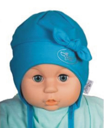 Čiapka WJ-Cz145 viazanie Mašlička blue modrá 38 40 42 44 46 7679