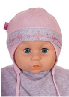 Čiapka WJ-Cz142 viazanie Výšivka pink ružová 36 38 40 42 44 7686