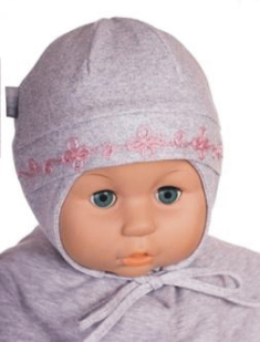 Čiapka WJ-Cz142 viazanie Výšivka grey šedá 36 38 40 42 44 7687