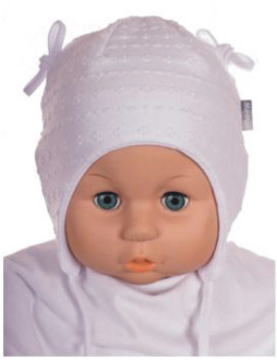 Čiapka WJ-Cz139 viazanie Mašličky white biela 36 38 40 42 44 7690