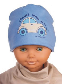 Čiapka WJ-Cz522b Autíčko blue modrá 50 52 54 7706