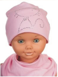 Čiapka WJ-Cz522 Mačička pink ružová 50 52 54 7709