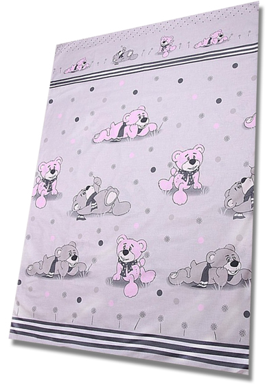 PS 1+1 100x135 40x60 BA potlač grey šeda pink ružová K macko 7812