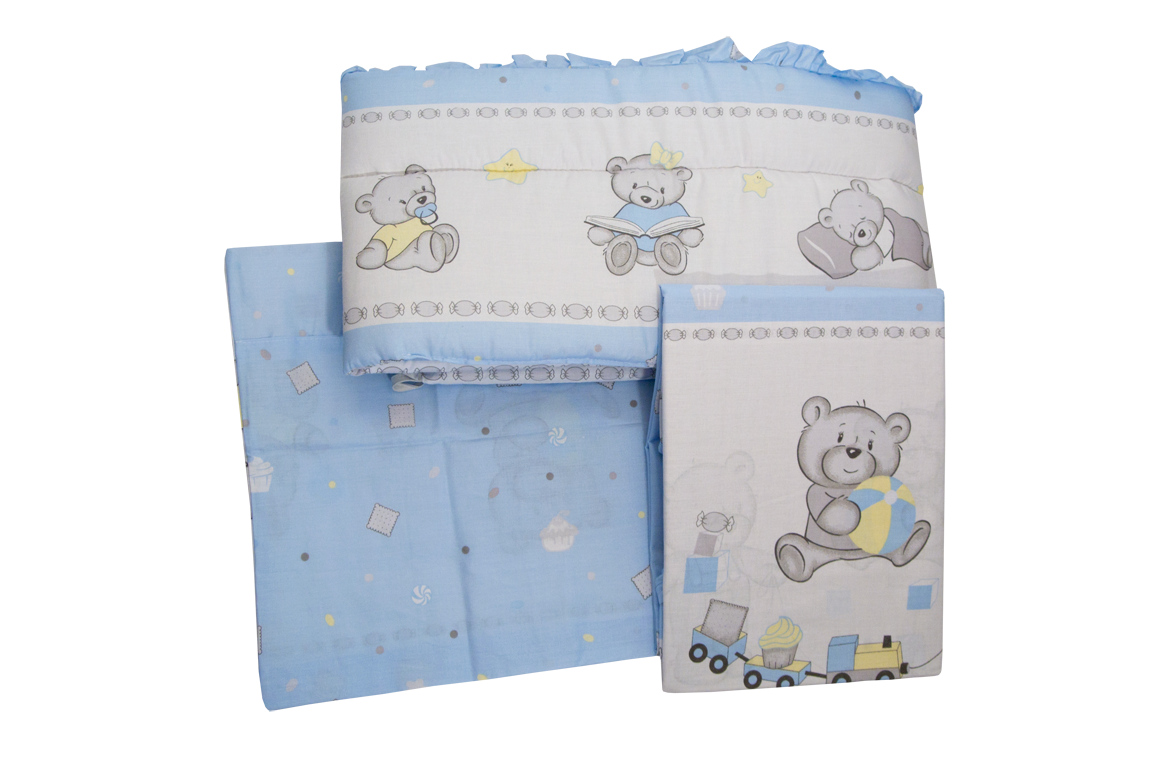 PS 3D 90x130 40x60 180x30 BA potlač grey šedá modrá K macko kock 7818