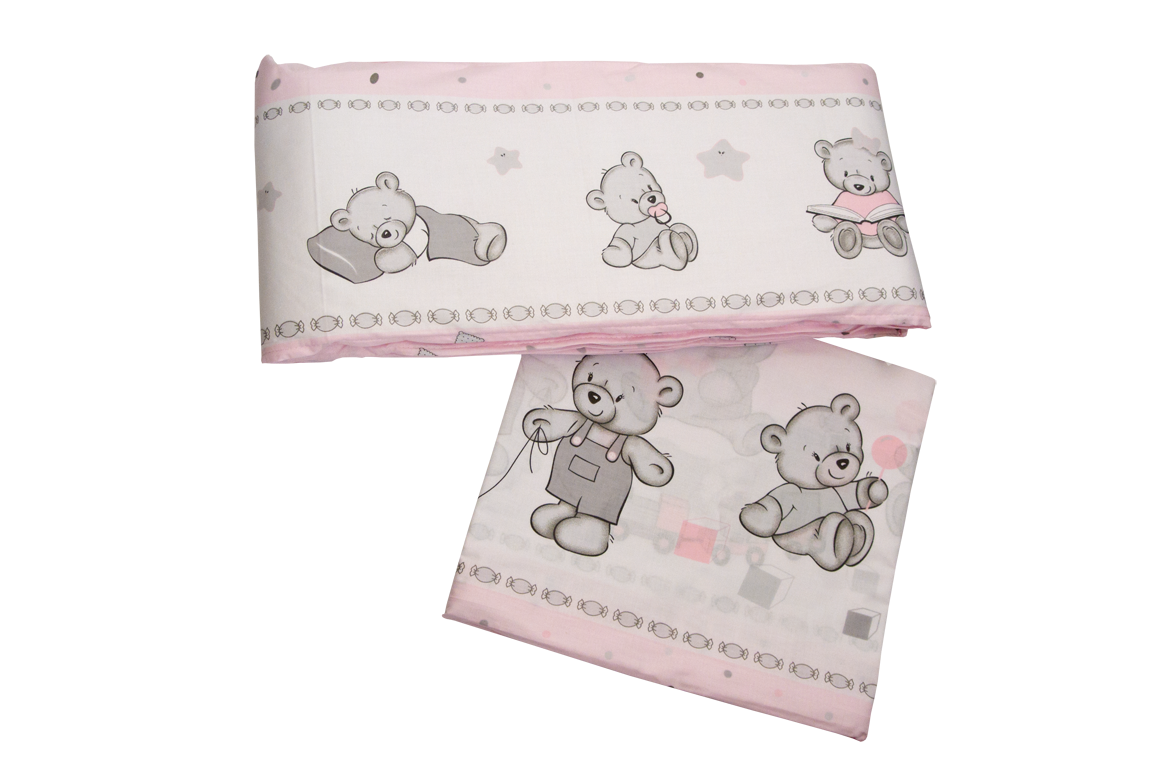 PS 3D 90x130 40x60 180x30 BA potlač grey šedá ružov K macko kock 7819