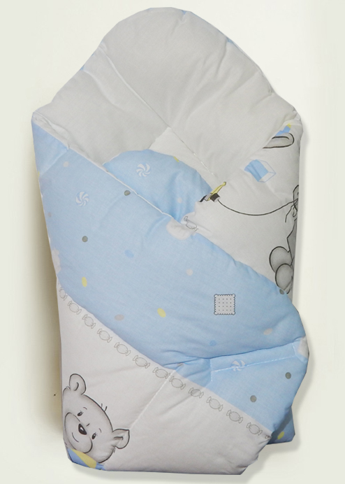 Zavinovačka hladká 80x80 potlač grey šedá modrá K macko kocky 7834